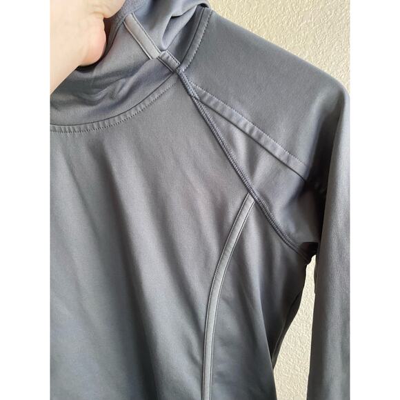 Athleta Plush Tech Gray Running Pullover Hooded Size Small Long Sleeve NEW - Picture 4 of 11